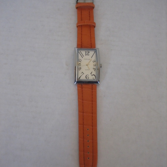 Bijoux Terner Stainless Steel & Orange Wrist Watch NWNT Needs New Battery - Picture 1 of 5